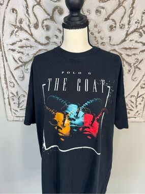 Polo G The GOAT Graphic T-Shirt Black XL Short Sleeve Rap Hip Hop Tee